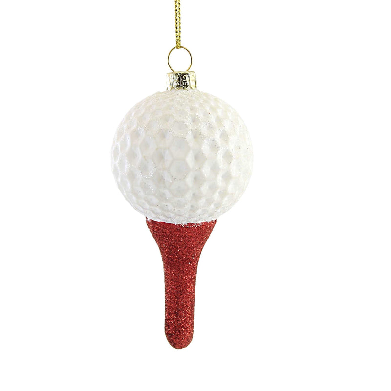 Holiday Ornament Golf Ball On Tee Glass Sport Four 18Th Hole Course Go8591 (54139)