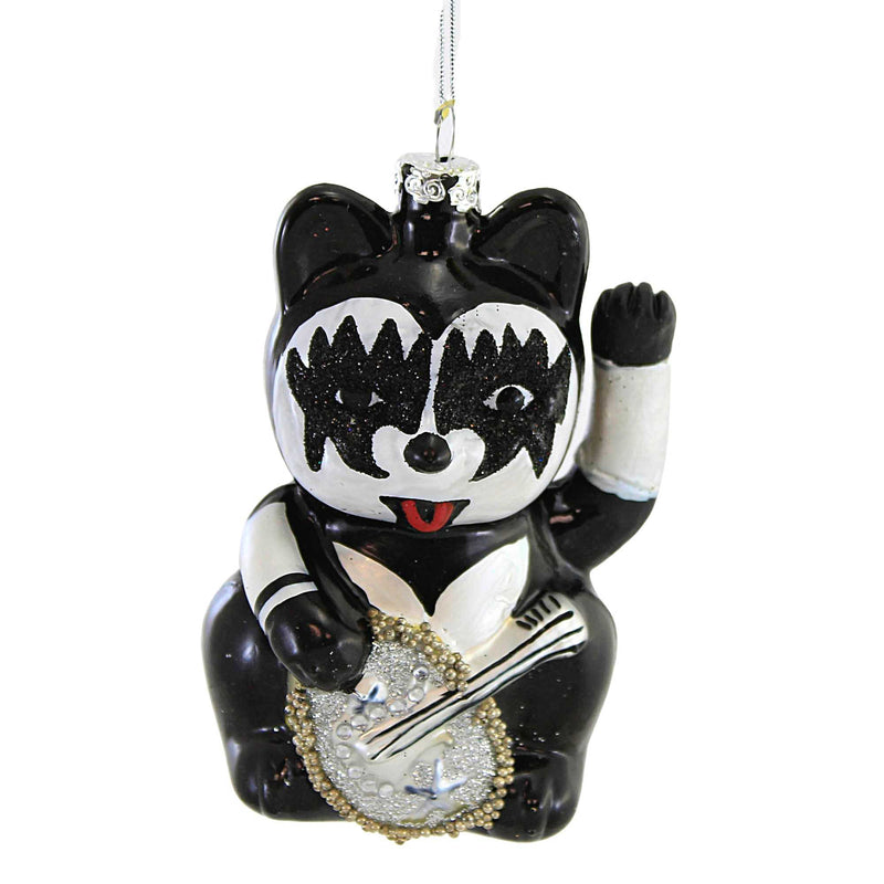Holiday Ornament Rock Star Lucky Cat Ornament Band Waving Tongue Ban Go6604 (54177)