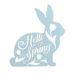 Easter Hello Spring Bunny Sign Wood Glittered Hello Rl1710 (54236)