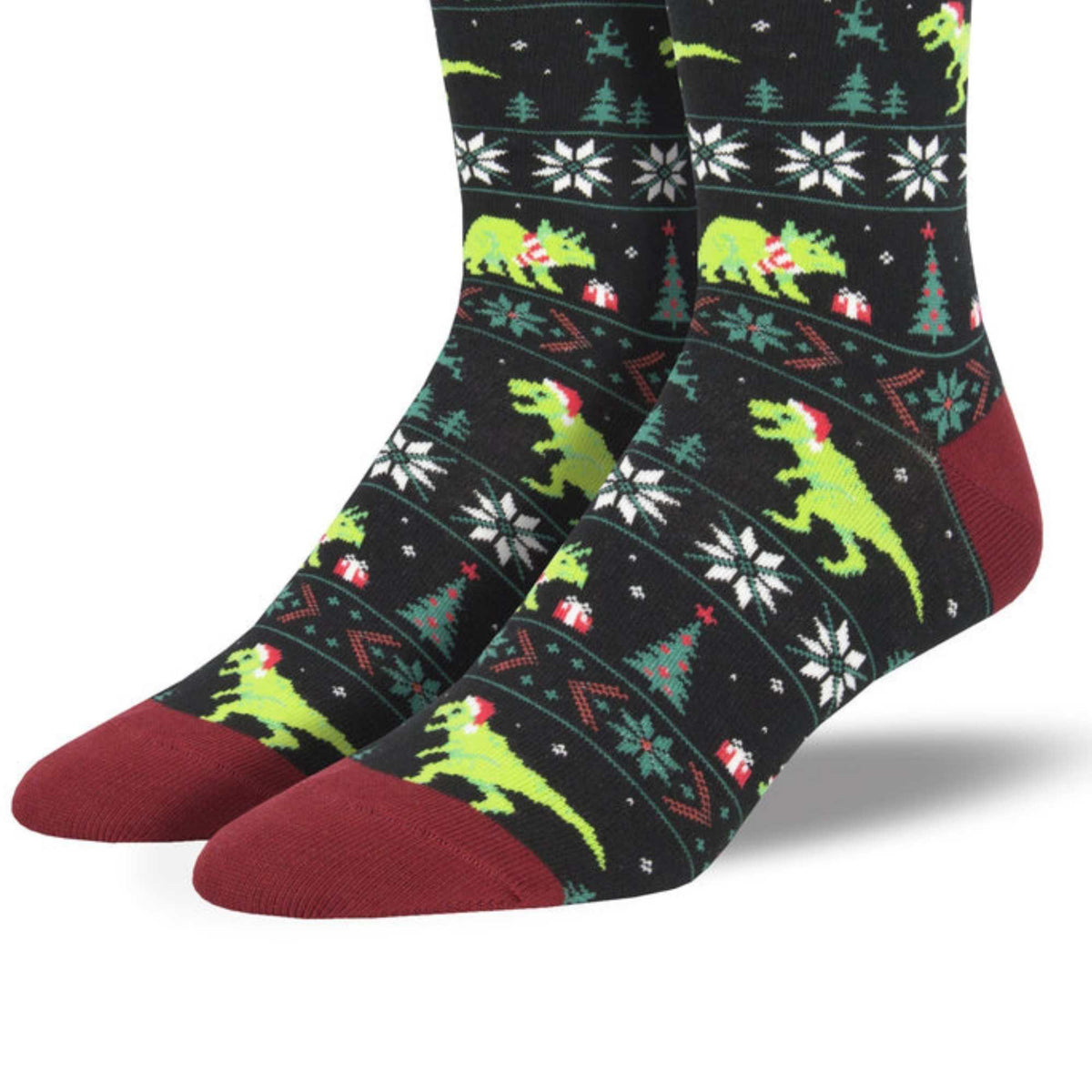 Novelty Socks Santasaurus Rex - - SBKGifts.com