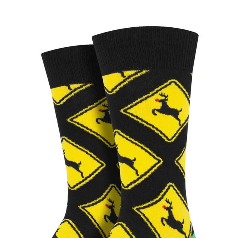 Novelty Socks Rudolph Crossing - - SBKGifts.com