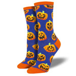 Jack Of All Trades - 1 Pair Of Women's Socks 14 Inch, Cotton - Crew Womens Halloween Jol Wnc1811blu (54252)