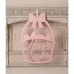 Happy Easter Basket Sign - One Sign 16.5 Inch, Mdf (Medium-Density Fiberboard) - Welcome Glittered Rl1708 (54275)