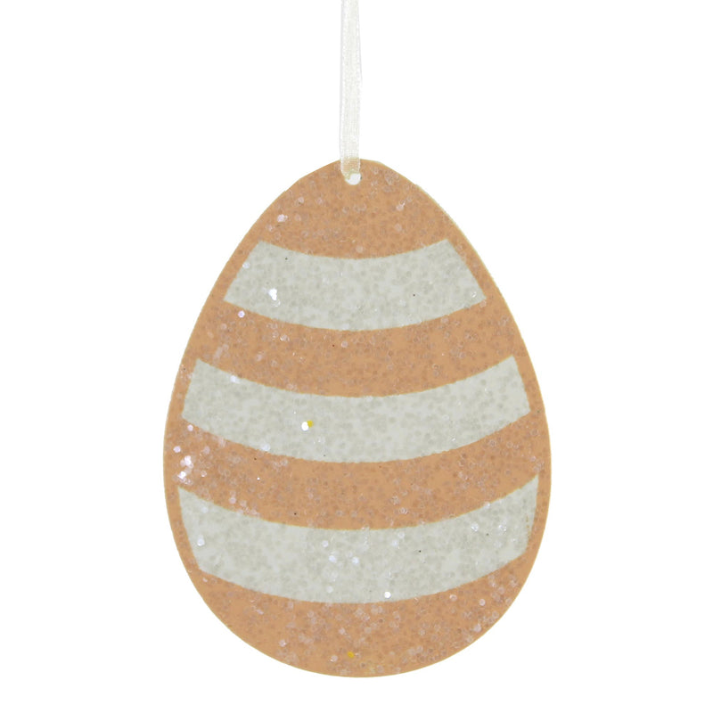 Bethany Lowe Spring Rainbow Egg Ornament Set - Six Ornaments 3.5 Inch, Mdf (Medium-Density Fiberboard) - Glitered Easter Rl1707 (54280)