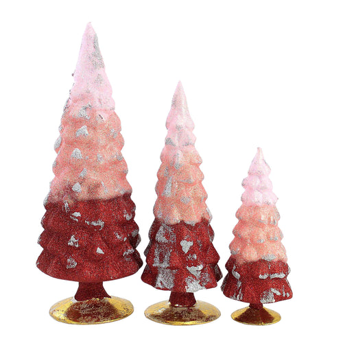 Christmas Red Glitter Gradient Trees - - SBKGifts.com