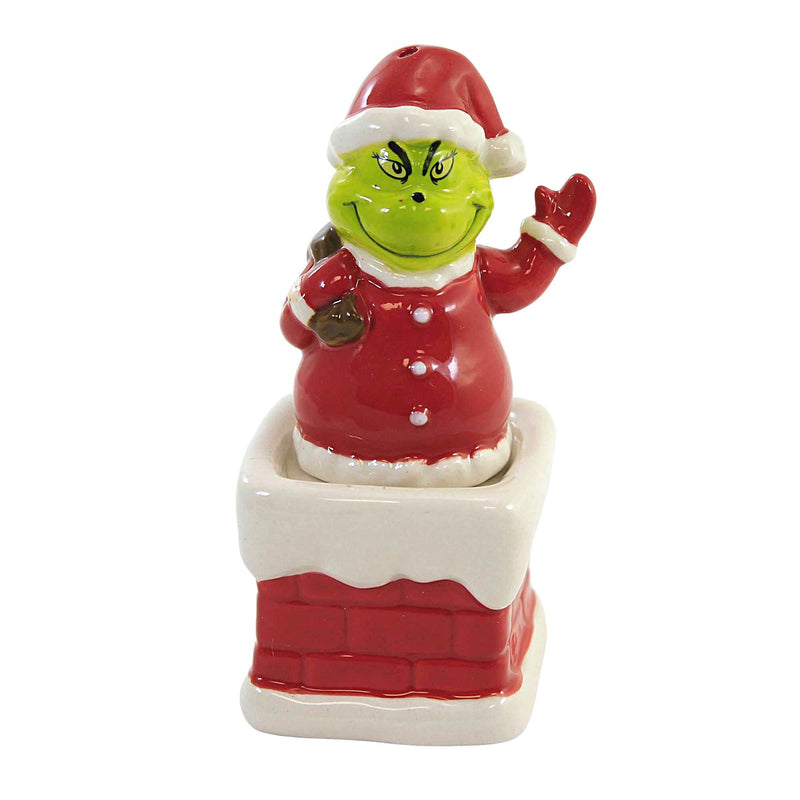 Tabletop Grinch Salt And Pepper Shaker Ceramic Santa Chimney Christmas 6009064 (54316)
