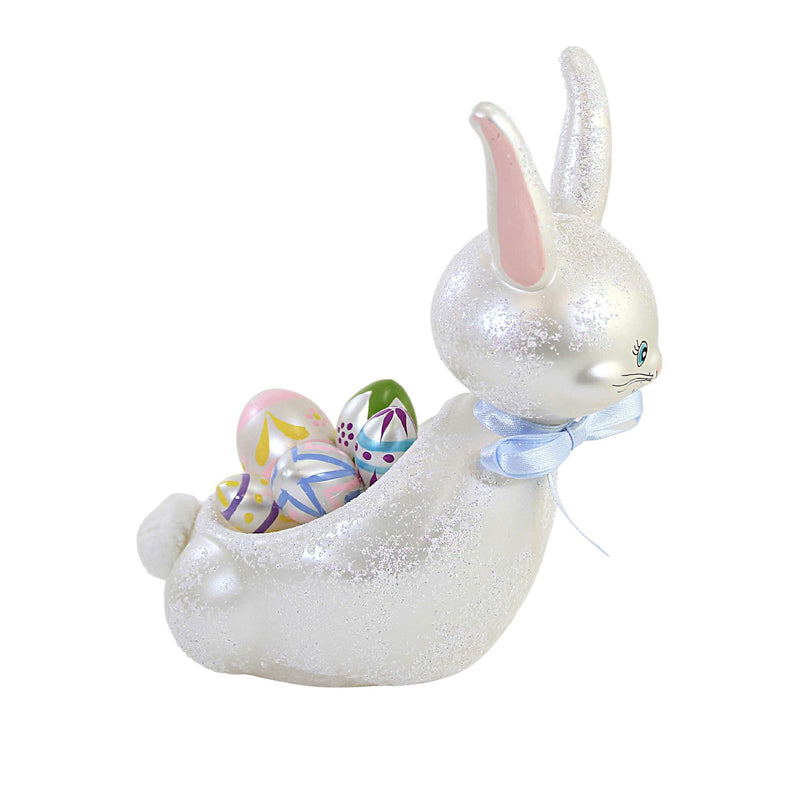 De Carlini Italian Ornaments Freestanding Bunny & Egg Basket - - SBKGifts.com