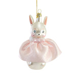De Carlini Bunny In Polk A Dot Cape Glass Ornament Spring Easter Baby A28982m (54375)