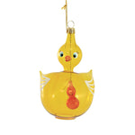 De Carlini Golden Duck Bell Glass Ornament Easter Spring Chime A2107 (54379)