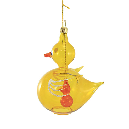De Carlini Italian Ornaments Golden Duck Bell - - SBKGifts.com