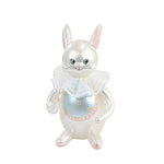 De Carlini Italian Ornaments Baby Rabbit W/ Cottontail - 1 Glass Ornament 4.5 Inch, Glass - Ornament Easter Spriing Baby A2900 (54380)