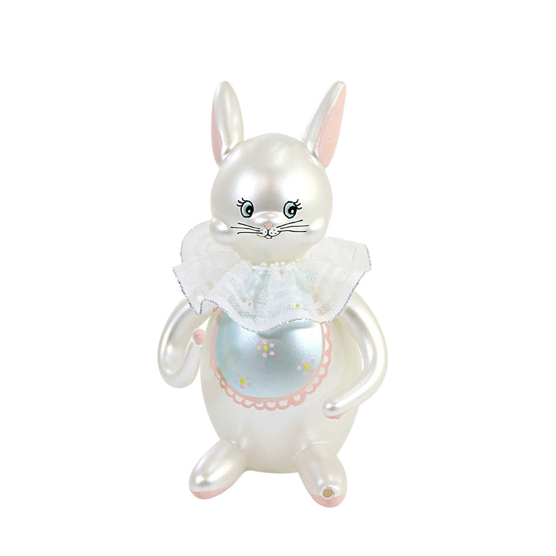De Carlini Baby Rabbit W/ Cottontail Glass Ornament Easter Spriing Baby A2900 (54380)