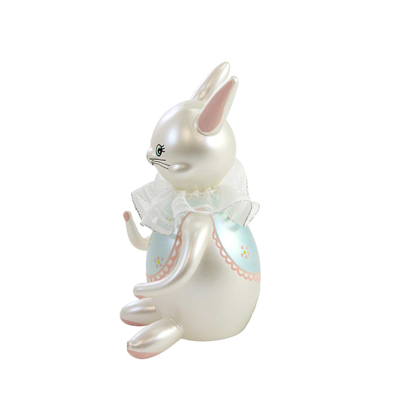 De Carlini Italian Ornaments Baby Rabbit W/ Cottontail - - SBKGifts.com