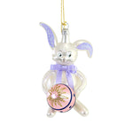 De Carlini Bunny With Pink Egg Glass Ornament Easter Spring Decorate A5462p (54388)