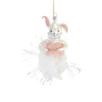 De Carlini Bunny In Feathered Tutu Glass Ornament Easter Spring Ballet A5462bf (54389)