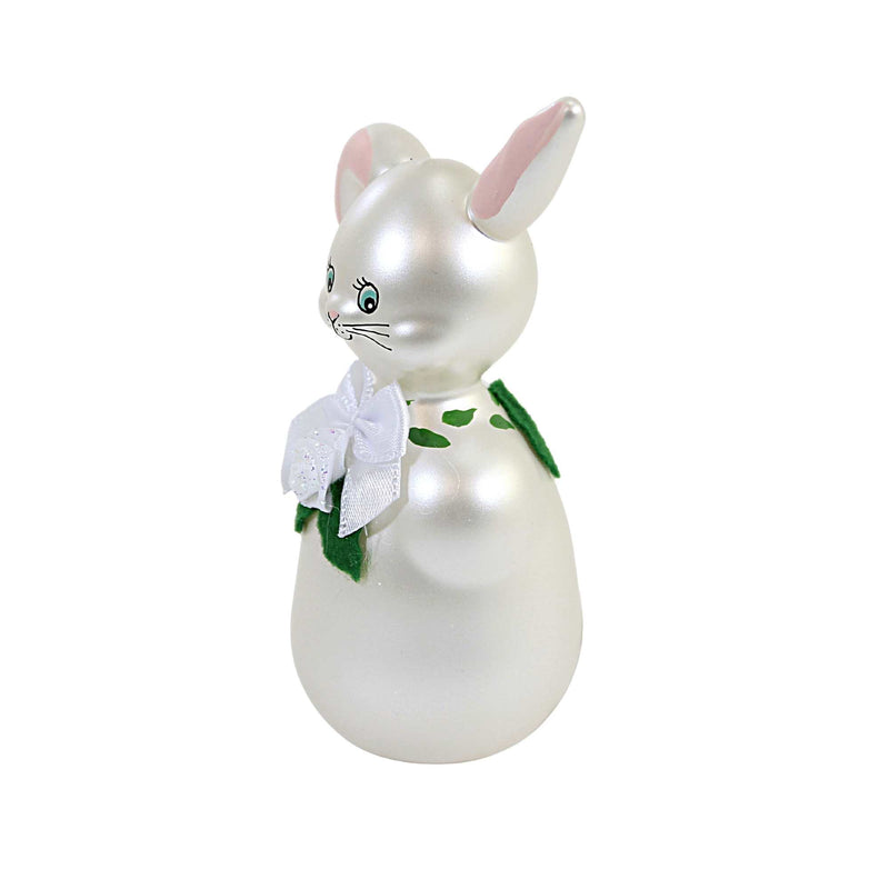 De Carlini Italian Ornaments Little White Bunny - - SBKGifts.com