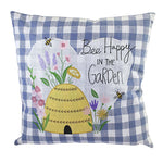 Home Decor Bee Happy Pillow Fabric Spring Hive Flowers C842983289 (54393)