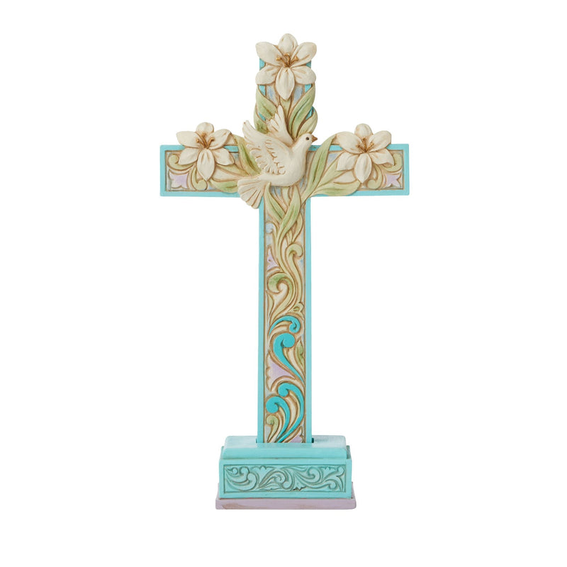 Cross With Lillies & Dove - One Figurine 6.5 Inch, Resin - Base Or Wall Hang 6010280 (54416)