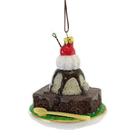 Holiday Ornament Brownie Sundae Glass Dessert Hot Fudge Ice Cream Mo5286 (54426)