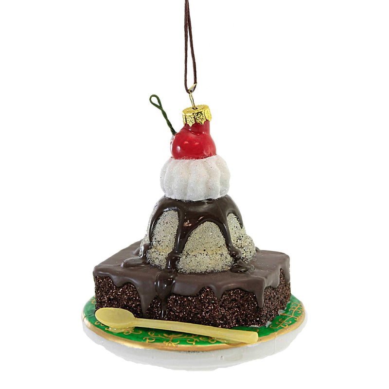 Holiday Ornament Brownie Sundae Glass Dessert Hot Fudge Ice Cream Mo5286 (54426)