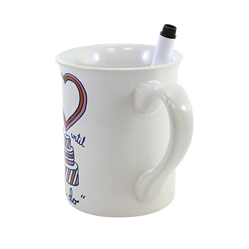 Tabletop Wedding Countdown Dry Erase Mug - - SBKGifts.com