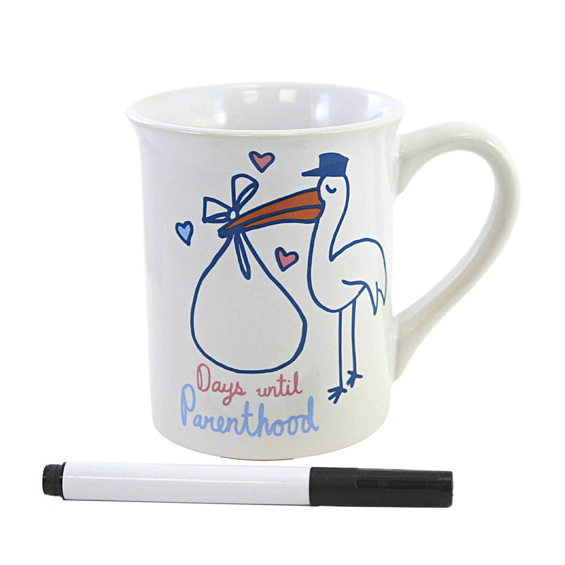 Baby Countdown Dry Erase Mug - One Mug 4.5 Inch, Stoneware - Marker Stork 6010056 (54457)