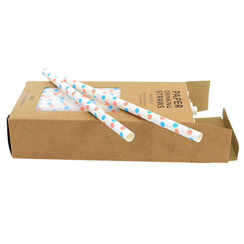 Easter Paper Straws Boxed 50 Pcs Paper Drinking Straw Recyclable Earth Em2254 (54486)