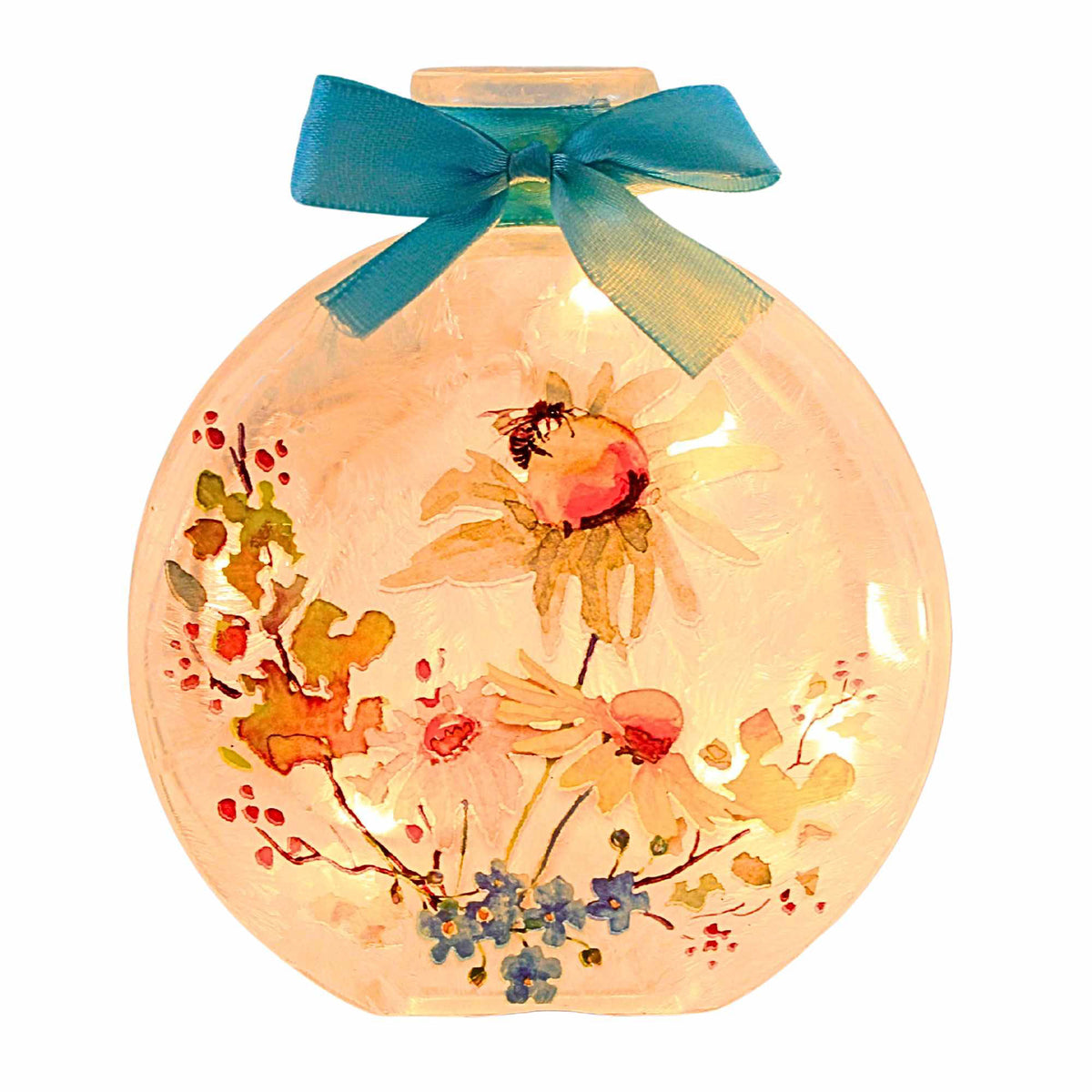 (54527) Daisy Bee Lighted Round Jar