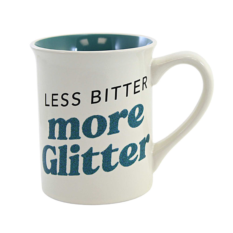 (54542) Tabletop Less Bitter More Glitter Mug, 4.50 Inch, Rise & Sparkle 6010081