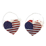 Patriotic Heart Of America Ornament Set/2 Patriotic Usa Decor Dimensional Tf1234 (54593)