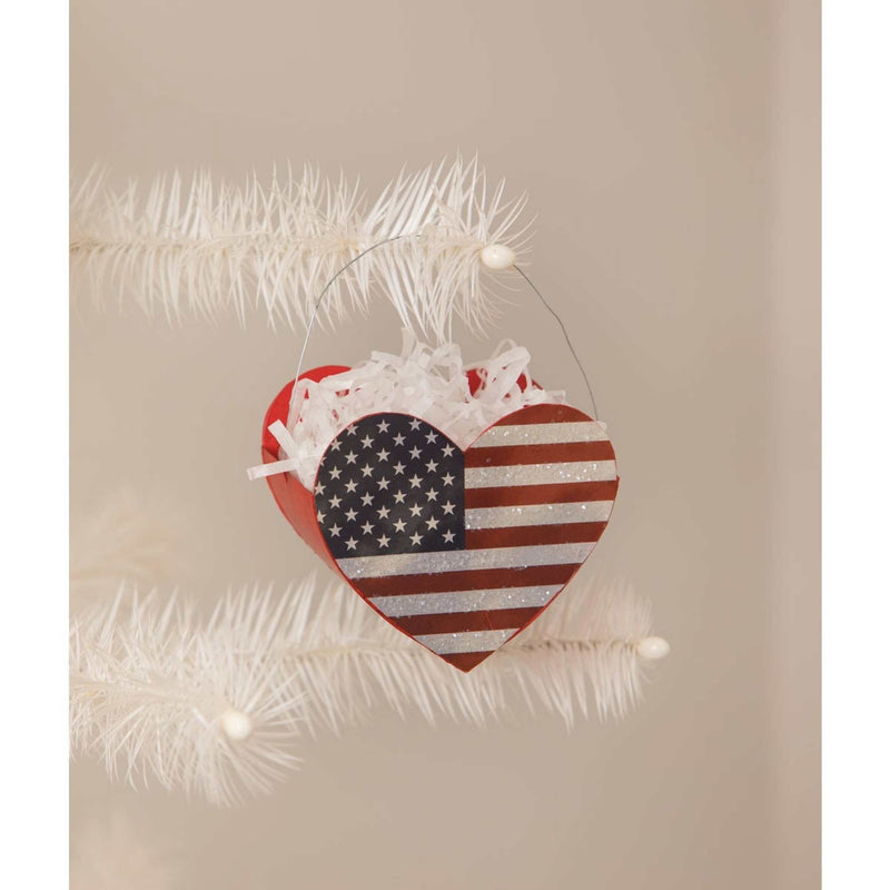 Patriotic Heart Of America Ornament Set/2 - - SBKGifts.com
