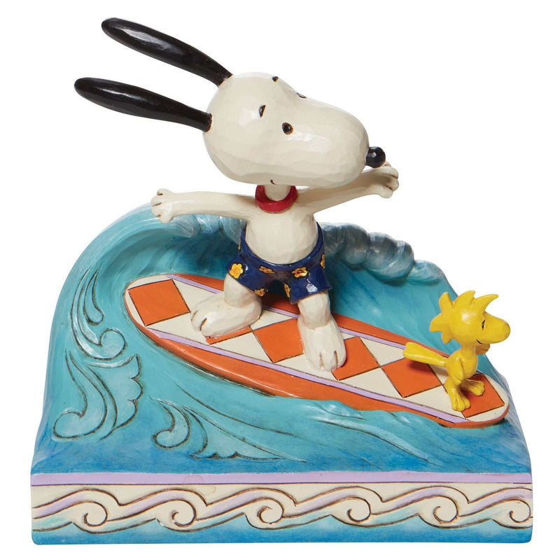 Jim Shore Cowabunga! Polyresin Snoopy Woodstock Surfing 6010114 (54611)