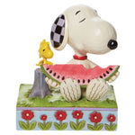 A Summer Snack - One Figurine 4.5 Inch, Resin - Snoopy Woodstock Watermelon 6010113 (54619)