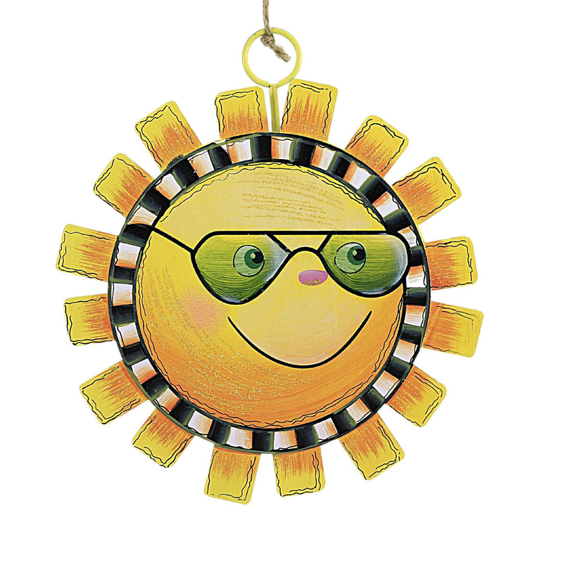 Round Top Collection Summer Sun Charm Metal Sunglasses Heat Rays Plaque S22031 (54623)