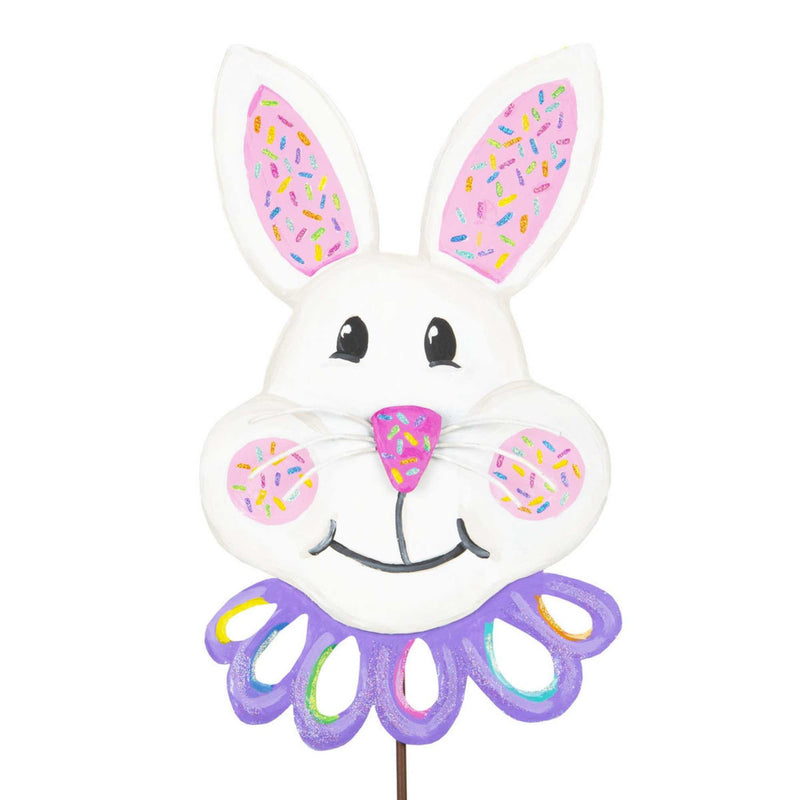Round Top Collection Party Bunny Yard Stake Metal Rabbit Easter E22019 (54627)