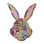 Round Top Collection Patchwood Rabbit Head Wood Easter Bunny E22084 (54636)