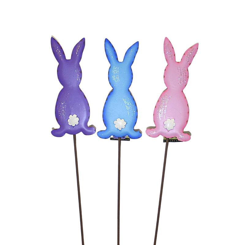 Round Top Collection Fenced Bunny Trio Stakes - - SBKGifts.com