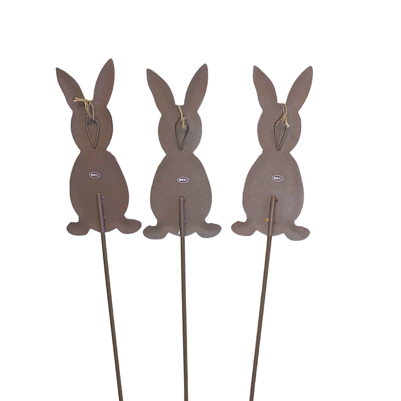 Round Top Collection Fenced Bunny Trio Stakes - - SBKGifts.com