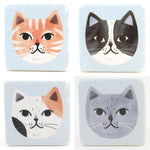 Tabletop Cat Coasters Set/4 Resin Gray Black White Tabby Cb176108 (54640)