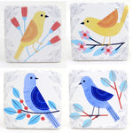 Tabletop Colorful Bird On Branch Coaster Resin Flowers Leaves Cb176126 (54642)