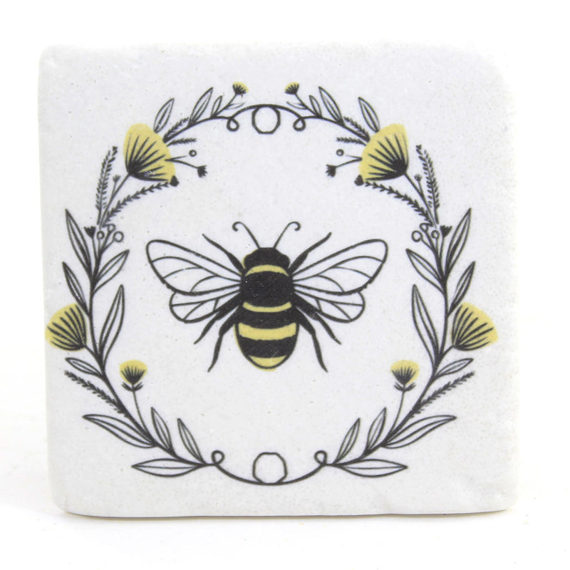 Tabletop Bee & Floral Coasters Resin Flowers Beehive Queen Cb175338 (54643)