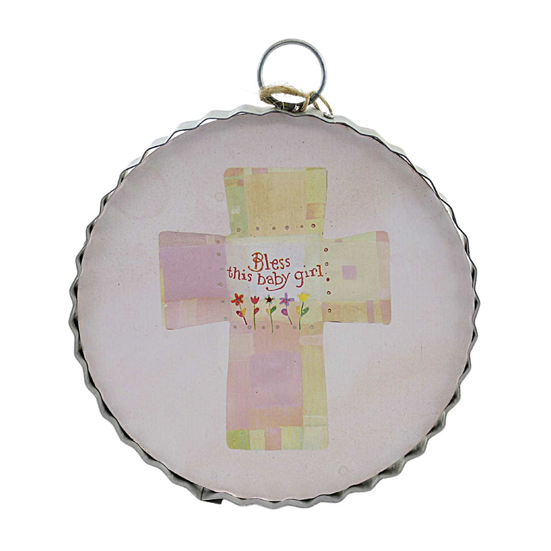 Round Top Collection Baby Girl Blessings Mini Print Cross Religious Flowers Y22030 (54681)