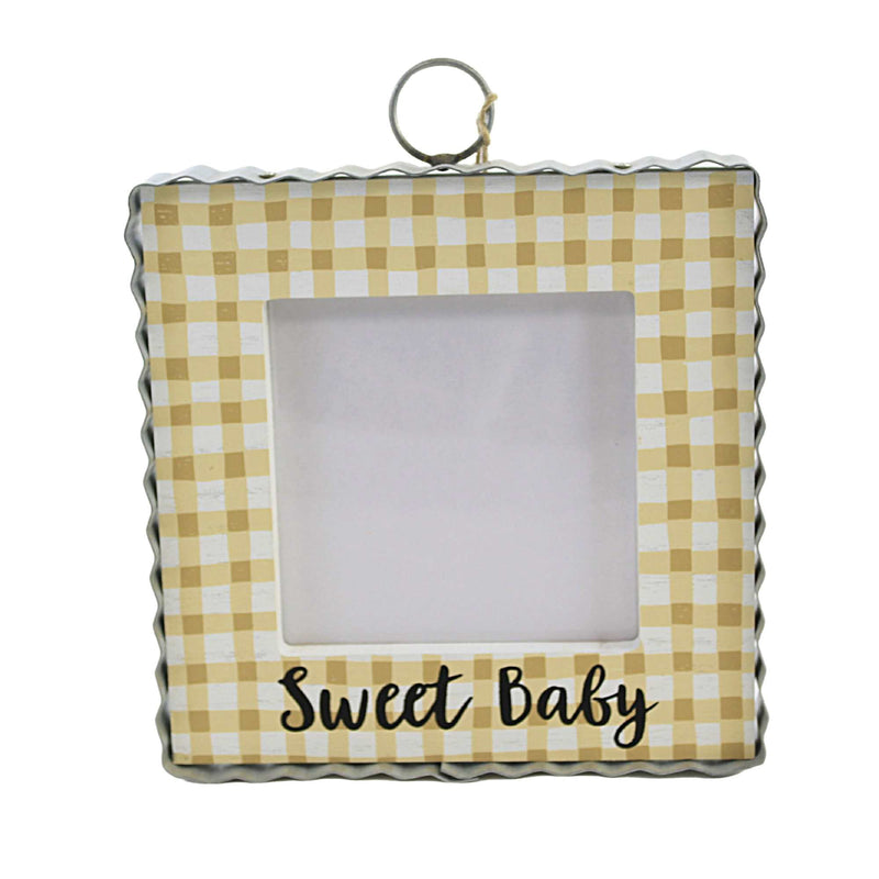Round Top Collection Sweet Baby Photo Frame Wood Picture Gingham Y22029 (54684)
