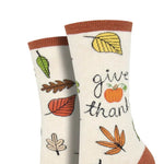 Novelty Socks Ivory Give Thanks - - SBKGifts.com