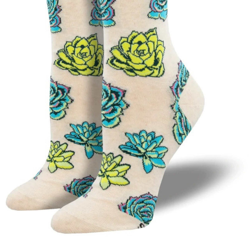 Novelty Socks Colorful Succulents - - SBKGifts.com