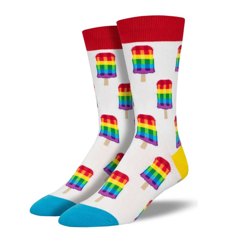 Gay Pops - 1 Pair Of Socks 16 Inch, Cotton - Crew Flag Pride Lgbtqi Rainbow Mnc2695 (54725)