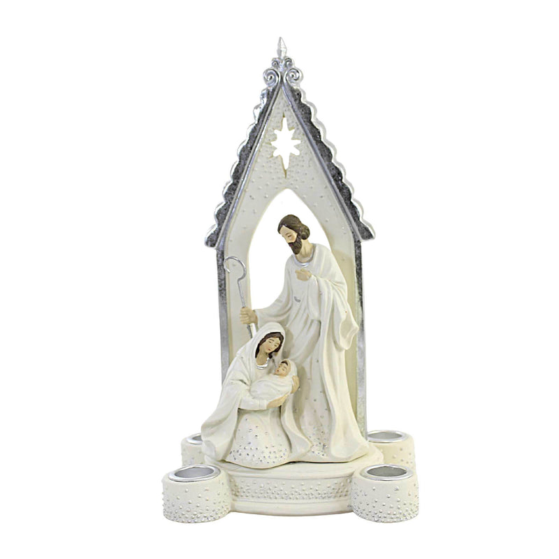 Religious Holy Family Candle Holder Nativity Creche Mary Joseph 134179 (54859)
