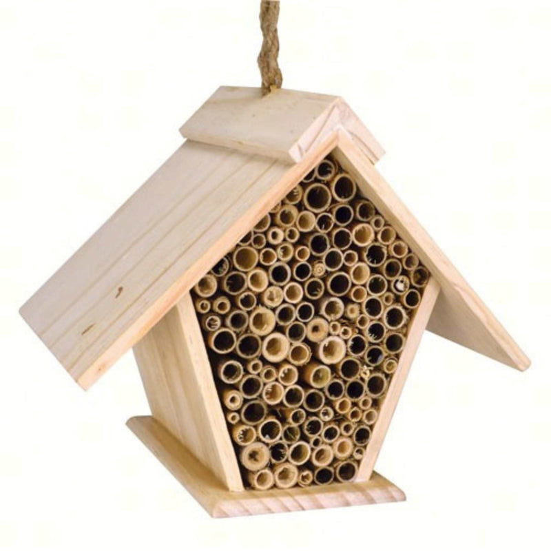 Home & Garden A-Frame Mason Bee House Wood Bamboo Tubes Pollinate Se1004 (54872)