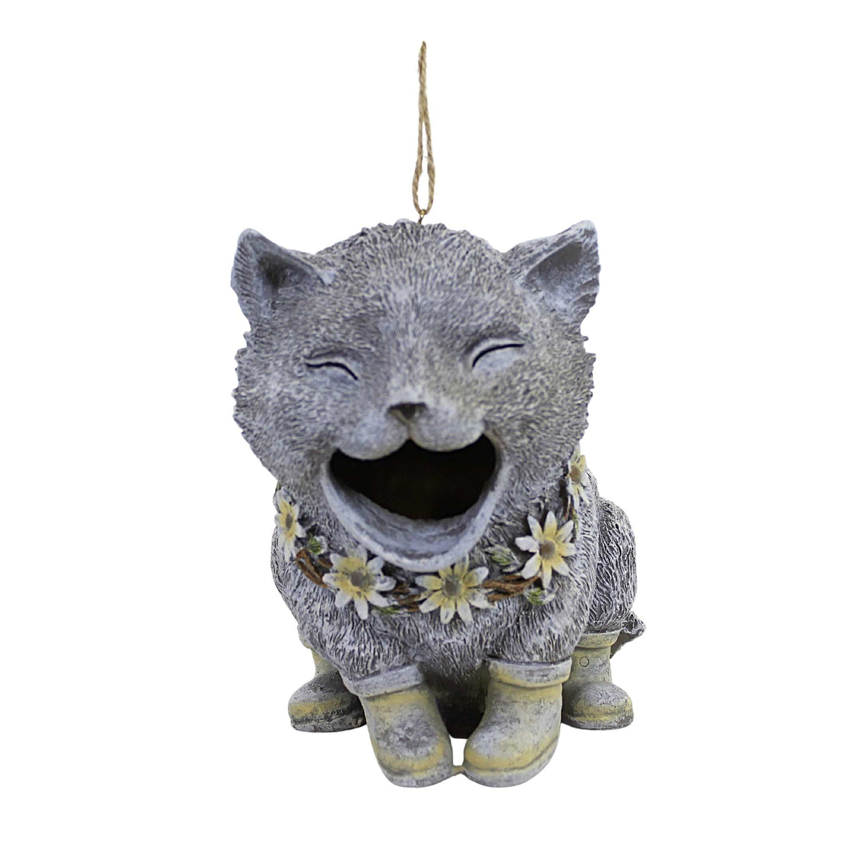 (54908) Cat With Rainboots  Birdhouse