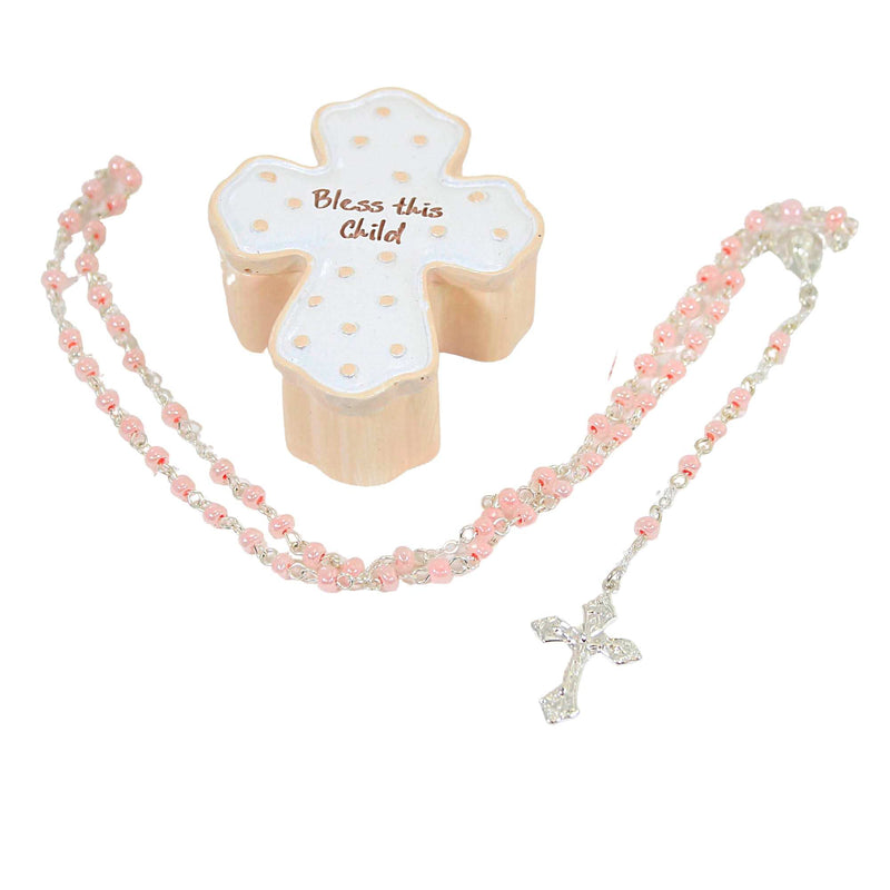 Roman Bless Girl Box - One Lidded Box Containing A Rosary 1 Inch, Polyresin - Rosary Cross Beads Prayer 22327 (54927)